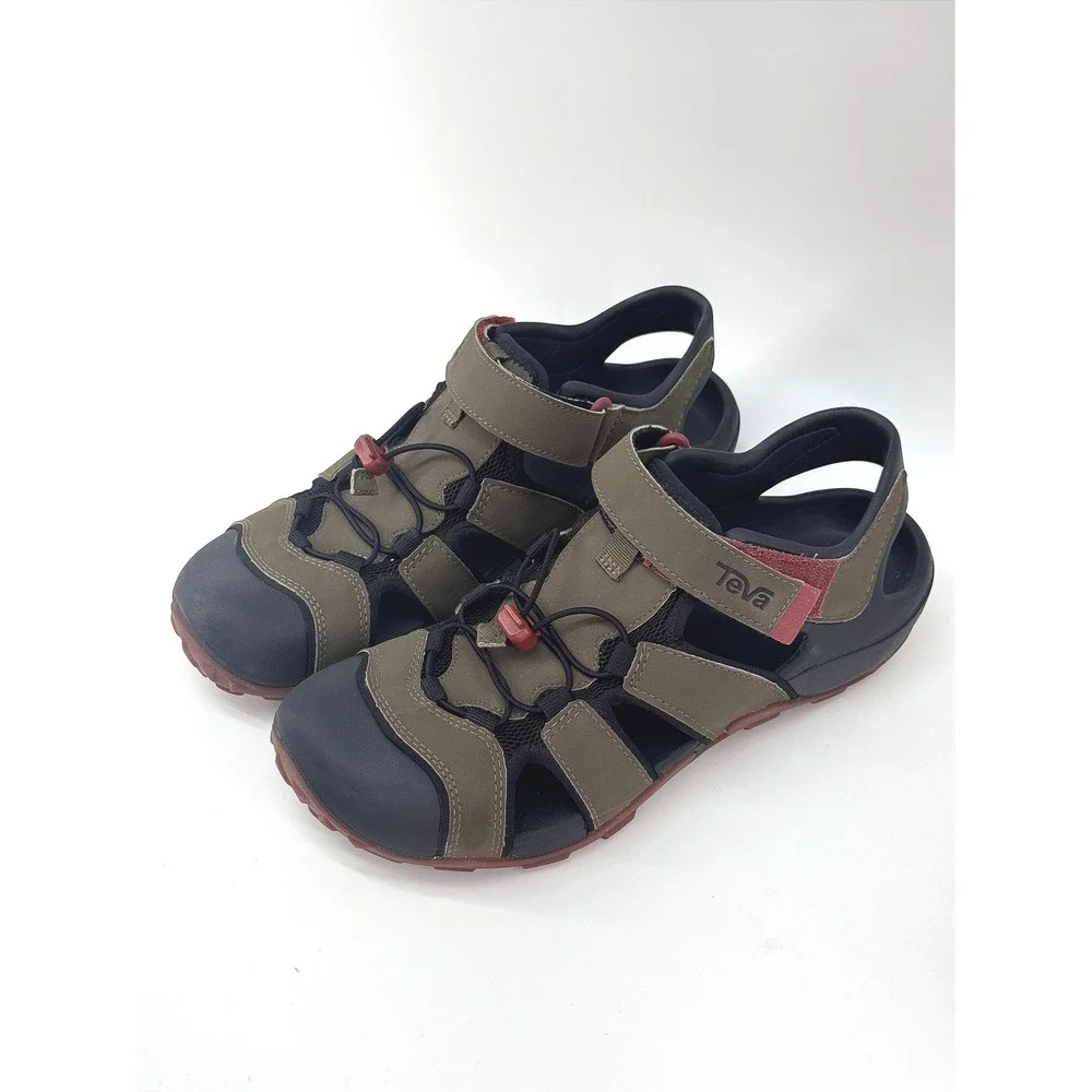 TEVA FLINTWOOD Sport Sandals Mens US 10 Water Hike Shoes Quick Dry Dark Olive